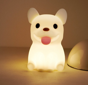 Cute Puppy Animal Silicone French Bulldog Pat Night Light Dimming Bedroom <b>Bedside</b> Atmosphere Dog Sleep <b>Lamp</b> for kids - Product Image 1