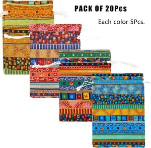 Bolsa de Lona de Algodón con Cordón para Regalos y Joyería, Estilo Retro, Venta al Por Mayor - Product Image 4