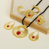 FS Érythrée Habesha Charme Africain Géométrique Style Ethnique Couleur Or Ensemble de Bijoux pour Femmes