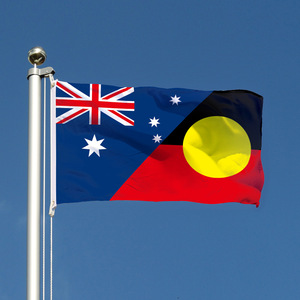 Bandiera Nazionale Australiana Aborigena 3x5 Ft per Esterni, Colori Vivaci, Resistente allo Sbiadimento, in Poliestere con Occhielli in Ottone - Product Image 1