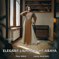 Robe Abaya élégante, légère et respirante pour femmes, nouveau style, vêtement musulman traditionnel, accessoire en polyester
