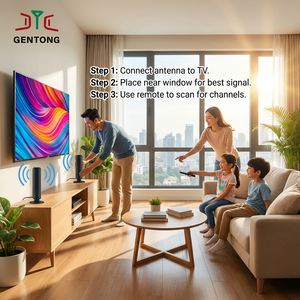 Antenne <span class=keywords><strong>TV</strong></span> numérique intérieure amplifiée à gain élevé 39 dB 4K 1080P avec polarisation verticale et base magnétique pour amplificateur de signal de télévision intelligente - Product Image 4
