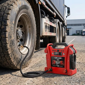 Démarreur de Voiture Robuste 120000 mAh <span class=keywords><strong>12V</strong></span> 24V avec Compresseur d'Air, <span class=keywords><strong>Batterie</strong></span> LiFePO4, <span class=keywords><strong>Booster</strong></span> Double Cylindre 10000A, Pack de Démarrage pour Camion - Product Image 1