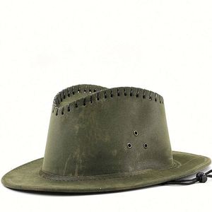 Spring Summer Autumn Solid Color Vegan Suede Cowboy Hat Beach Travelling Fedora Hat for Women Men <b>Sun</b> <b>Shade</b> - Product Image 1