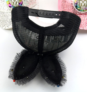 Nuovo commercio all'ingrosso orecchie lunghe cartone animato visiera cappello per ragazze e ragazzi per bambini maglia paillettes colorato sole cappello unisex berretto da baseball - Product Image 6