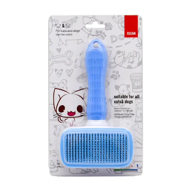 Groothandel Zelfreinigende Multifunctionele Huisdier Haar Tick Remover Logo Maatwerk Kat Grooming Borstel Hond Massage Shedding Remover