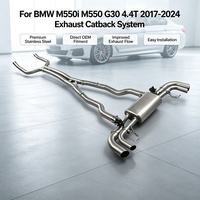 Système d'échappement Catback en acier inoxydable à soupapes électroniques pour BMW M550i M550 G30 4.4T 2017-2024, sortie quadruple, son sportif amélioré