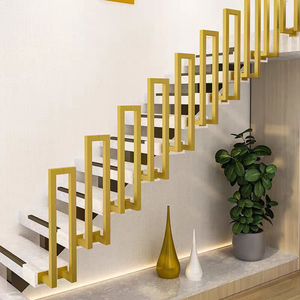Barandillas y pasamanos de hierro forjado <span class=keywords><strong>dorado</strong></span> para interiores y exteriores, balaustres de escalera de Metal, balaustradas para balcón/barandilla de cubierta - Product Image 6