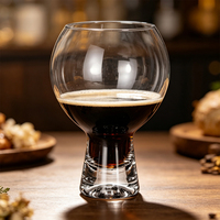 Verre à bière en cristal transparent sans plomb de qualité supérieure, avec pied épais et forme ronde, pour restaurants et hôtels (vente en gros)