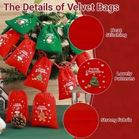 Sacs en velours en gros avec cordon de serrage, mini sacs cadeaux de Noël, sacs de rangement portables pour dés, pour bonbons et décorations