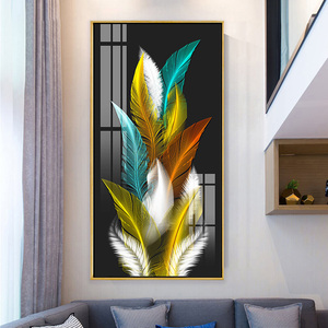 Nhà Máy Bán Buôn Đầy Màu Sắc Lông Trừu Tượng Lông Nhôm Khung Hợp Kim Vải In Ấn Ánh Sáng Tường Sang Trọng Sơn - Product Image 1