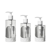 Flacons de shampooing en plastique PET au design unique et luxueux, 300 ml, 400 ml, 500 ml, pour lotion cosmétique, gel douche, soin des cheveux, emballage de flacon