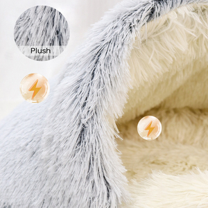 Gemütliches Winter-Tierbett für den Innenbereich, Weiche, Warme, Halbgeschlossene Höhle für Katzen und Hunde - Product Image 3