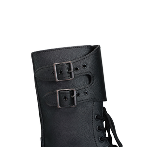 Botas Tácticas de Cuero Genuino Negro de Alta Calidad, Antideslizantes y Resistentes al Desgaste para Protección, Patrulla y Entrenamiento de Campo - Product Image 4