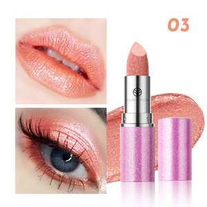 Vente en gros de rouge à lèvres et ombre à paupières caméléon pailleté sans cruauté 6 nuances de produit de maquillage caméléon végétalien - Product Image 5