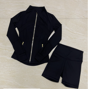 G02335C 2026 İlkbahar/Yaz Sıcak Fırsat Kadınlar İçin Dar Kesim Spor Şort 2 Parça Takım - Product Image 3