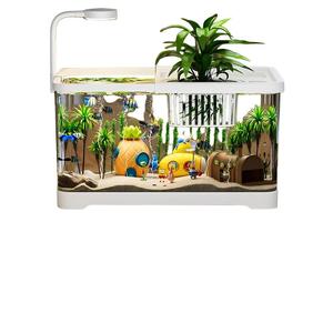 Meilleure vente : Mini aquarium de bureau tout-en-un avec lampe LED et filtre pour l'aménagement aquatique, idéal pour les poissons tropicaux et la décoration intérieure. - Product Image 4