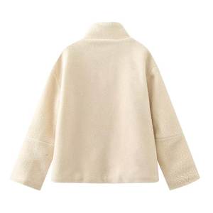 <span class=keywords><strong>Veste</strong></span> en sherpa épaisse d'hiver, manteau chaud pour femmes, manteau épais en peau d'agneau pour femmes, manteau pour femmes brodé sur mesure - Product Image 6