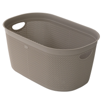 Belli E Forti Intreccio Basket L Taupe 570x370x275mm PP Tressé Durable Minimaliste Rectangulaire Organisateur de Salle de Bain et de Vêtements sur Pied