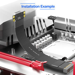 HLT <span class=keywords><strong>M</strong></span>.2 Key-<span class=keywords><strong>M</strong></span> U.2 SFF-8611/8612 フレキシブルアダプターケーブル 2280 NVMe インターフェース Oculink 4i 200mm 長さ プラグアンドプレイ PCIe 4.0 対応 - Product Image 4
