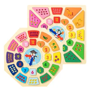 Bán Hot hình dạng bằng gỗ màu phân loại đồng hồ bé phù hợp với đồ chơi câu đố Montessori giáo dục trẻ em Đồ chơi