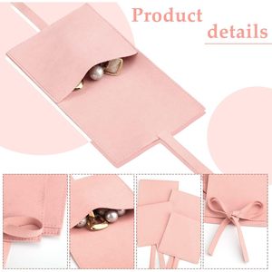 Bolsa de Joyería de Microfibra Lothee de 8x8 cm (3 Pulgadas) para Corbatas de Moño, Bolsa de Regalo Pequeña para Pulseras, Unisex, Ligera - Product Image 3