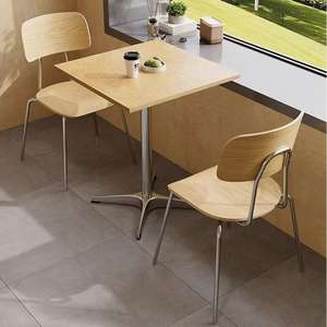 Juego de Mesa y Sillas de Madera Estilo Nórdico para Restaurante, Estructura Cuadrada Resistente para Áreas de Comedor - Product Image 3