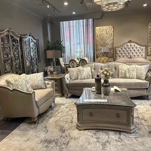 American Style Luxury Fabric <b>Sofa</b>, Modern Simple Solid Wood Carving <b>Sofa</b>,French Villa Style Living Room Customized Furniture - Product Image 5