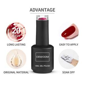 เจลทาเล็บยูวี 15 มล. รับผลิตแบบ OEM/ODM ปราศจากสาร TPO HEMA HPMA มีสีให้เลือก 3000 สี รับทำแบรนด์ส่วนตัว โลโก้ตามสั่ง ลอกออกได้ด้วยน้ำยาล้างเล็บ ใช้กับหลอดไฟยูวีและแอลอีดี - Product Image 3