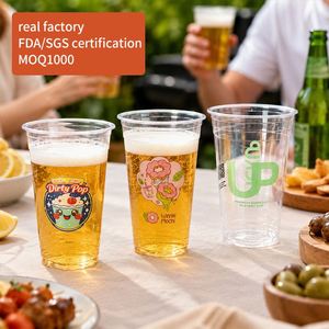 Vasos Desechables Personalizables de Plástico PET de 16oz con Impresión Digital para Batidos, Estilo Retro, para Salones de Batidos, Diners Clásicos y Postres Dulces - Product Image 1