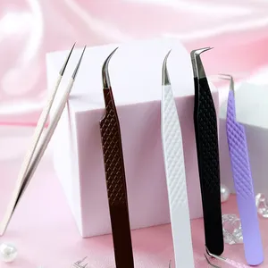 Professional 75 Degree Bend Eyelash Tweezers Best Fiber Tips For Perfect Grip And Non-slip Hold On 0.03mm Lash Extension Tweezer