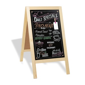 กระดานไม้เป็นกรอบพร้อมยางลบชอล์ก40x20นิ้วกระดานแม่เหล็กสำหรับวางบนทางเท้าสำหรับธุรกิจร้านอาหาร - Product Image 2