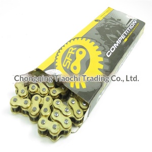 <span class=keywords><strong>Cadena</strong></span> de Transmisión <span class=keywords><strong>Dorada</strong></span> Universal para Motocicleta <span class=keywords><strong>520</strong></span> Shunfeng SF110/SF120 110/120/132 Eslabones de Alta Velocidad Hecha en China - Product Image 2