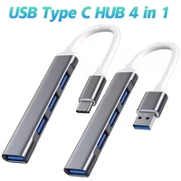 4-in-1 USB-C Hub USB 3.0 Multipoort Adapter 4-poorts splitter Hoge snelheid gegevensoverdracht dockingstation voor laptop