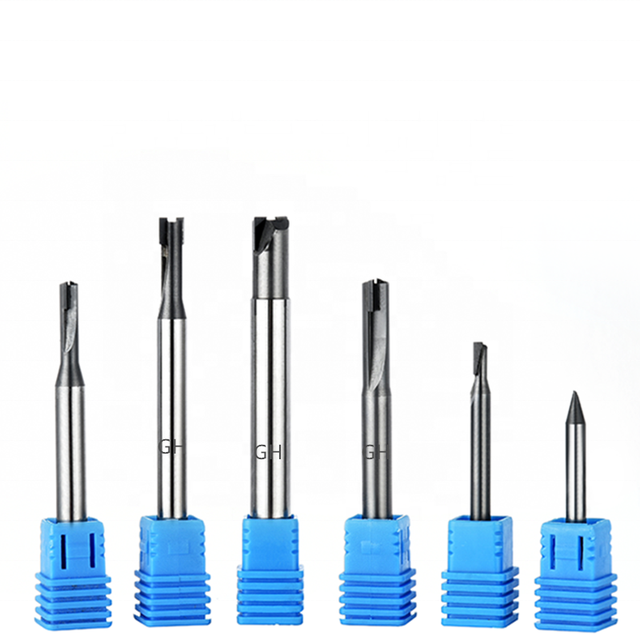 Diamond PCD 2 Flute Polishing Milling Tool CNC Diamond End Mill for Graphite Carbon Fiber Ceramic