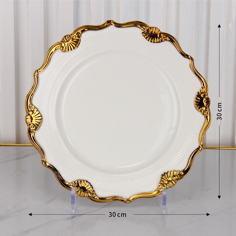 Or : Assiette ronde de 30 cm (12 pouces) (30*30*2,8 cm)