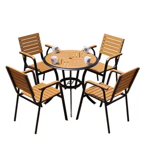 Juecheng wholesale coffee shop chairs modern plastic wooden dining chairs for hotel and restaurant