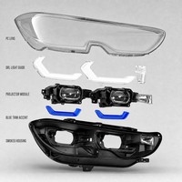 Pour BMW G20 Série 3 2018-2022 Phare LED style laser, DRL bicolore, clignotant séquentiel, boîtier noir, mise à niveau