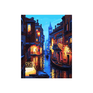 Pintura por Números DIY <span class=keywords><strong>para</strong></span> Adultos Principiantes, Kit de Pintura al Óleo de Calle Nocturna Moderna y Colorida, Lienzo Preimpreso, Decoración de Pared <span class=keywords><strong>para</strong></span> el Hogar - Product Image 2
