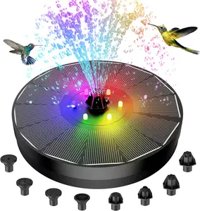 Floating Colored Lights Solar Powered Water Fountain Pump for Bird Bath, Garden, Pond, Pool, Outdoor with 900mAh Battery Backup