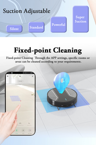 หุ่นยนต์ดูดฝุ่นถูพื้น GEERLEPOL V6 อัตโนมัติ ควบคุมผ่านแอพ ระบบนำทางด้วยไจโรสโคป ทำความสะอาดพื้น - Product Image 2