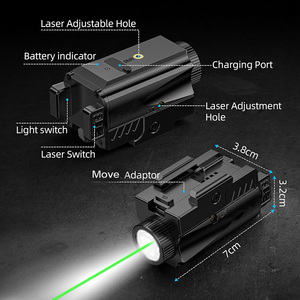 Combo de <span class=keywords><strong>Linterna</strong></span> Láser Compacta de 800 Lúmenes, <span class=keywords><strong>Recargable</strong></span> Tipo-C, Haz de Luz Verde para Defensa del Hogar - Product Image 5