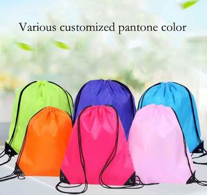 Factory Custom logo Sports Backpack 210D Polyester Drawstring <b>Bag</b> Printing for Promotional - Product Image 2