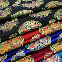 Klarer Korn Brokat Jacquard Stoff 75cm Blumen Glänzende Farben für Cheong sam Kimono Eastern Country Frauen