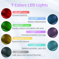 Masque facial LED à 7 couleurs, thérapie par la lumière, appareil de beauté facial en silicone, portable, rechargeable
