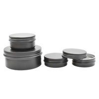 Matt Schwarz Gold Aluminium Schraubkerze Dose 15g 30g 50g 60g 100g 150g Runde kosmetische Aluminiumdosen mit Schraubdeckeln