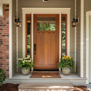 Porte di Sicurezza Moderne per Casa Personalizzate dalla Migliore Fabbrica Cinese Porte Esterne in Legno Massiccio con Perno per Villa - Product Image 5