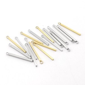 Anno Jewelry Barre carrée en acier inoxydable avec anneau soudé pour boucles d'oreilles, accessoires de bijoux DIY, longueur 30 mm - Product Image 1