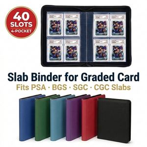 Classeur à 4 pochettes personnalisé avec logo FX pour cartes gradées PSA BGS, album de rangement pour cartes à collectionner en cuir PU avec 40 emplacements - Product Image 1
