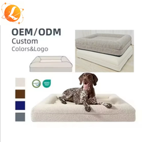 Fabrication ODM et OEM sur mesure : Lit pour animaux de compagnie en mousse à mémoire de forme, grand, lavable, luxueux, imperméable, amovible, avec support confortable et robuste, en bouclette.